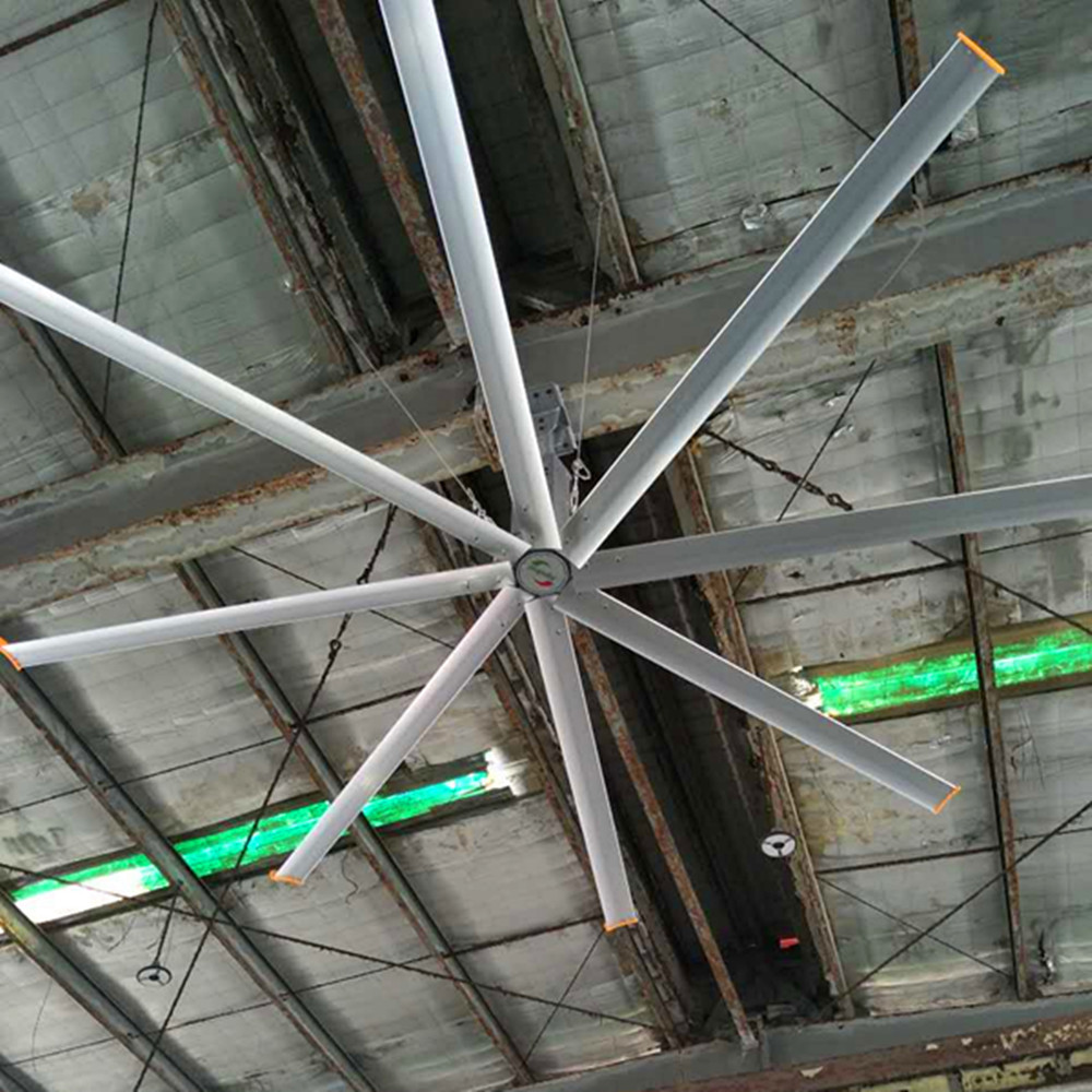 8つの刃の倉庫の天井に付いている扇風機4.2mの大きい直径の農場様式の天井に付いている扇風機