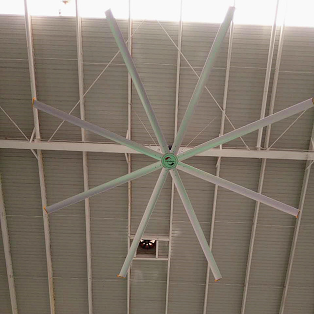 低雑音の空冷の天井に付いている扇風機、HVLSの大きい産業工場天井に付いている扇風機